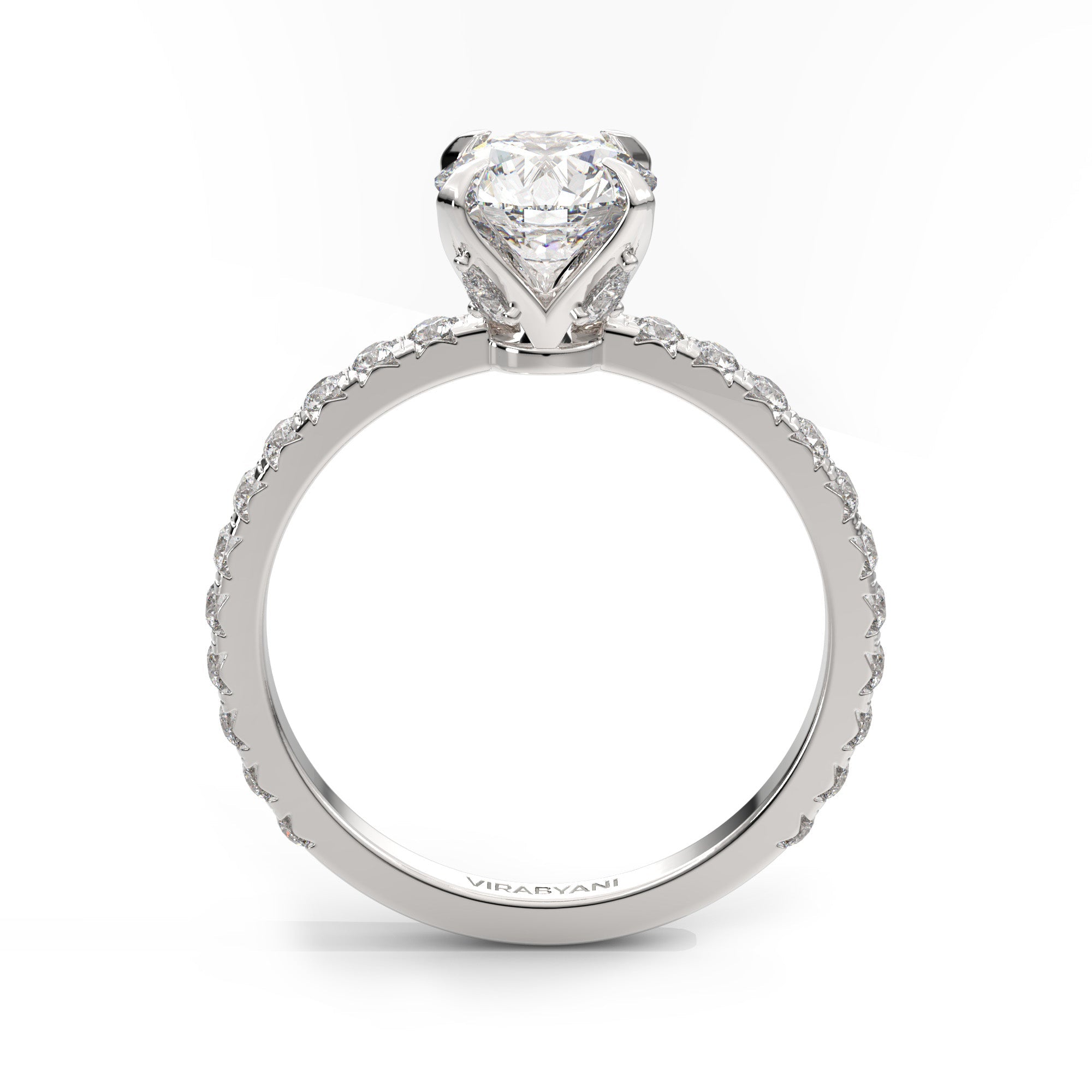 Chiara Round Lab Grown Diamond Engagement Ring IGI Certified-VIRABYANI